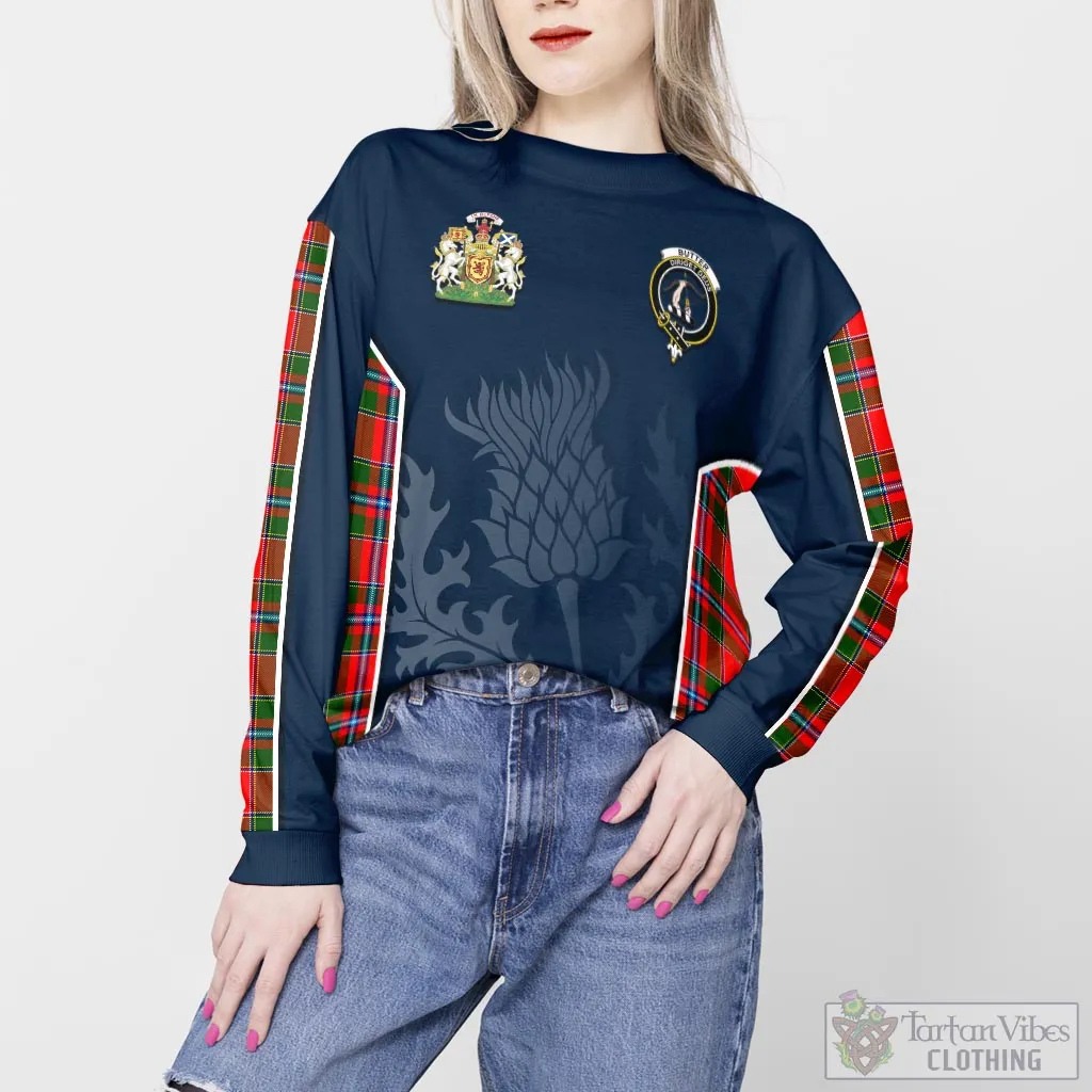 Butter Tartan Sweatshirt with Family Crest and Scottish Thistle Vibes Sport Style